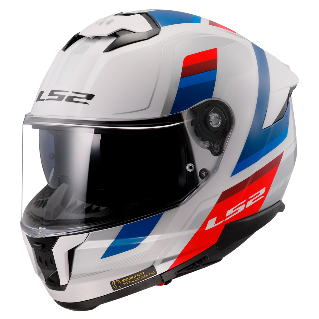 LS2 FF808 STREAM II VINTAGE RED-06 Blanco Azul