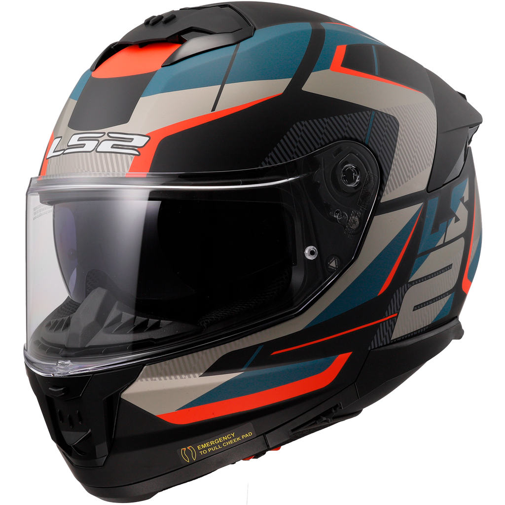 Casco Moto Integral LS2 FF808 Stream II Road Mate Negro Azul