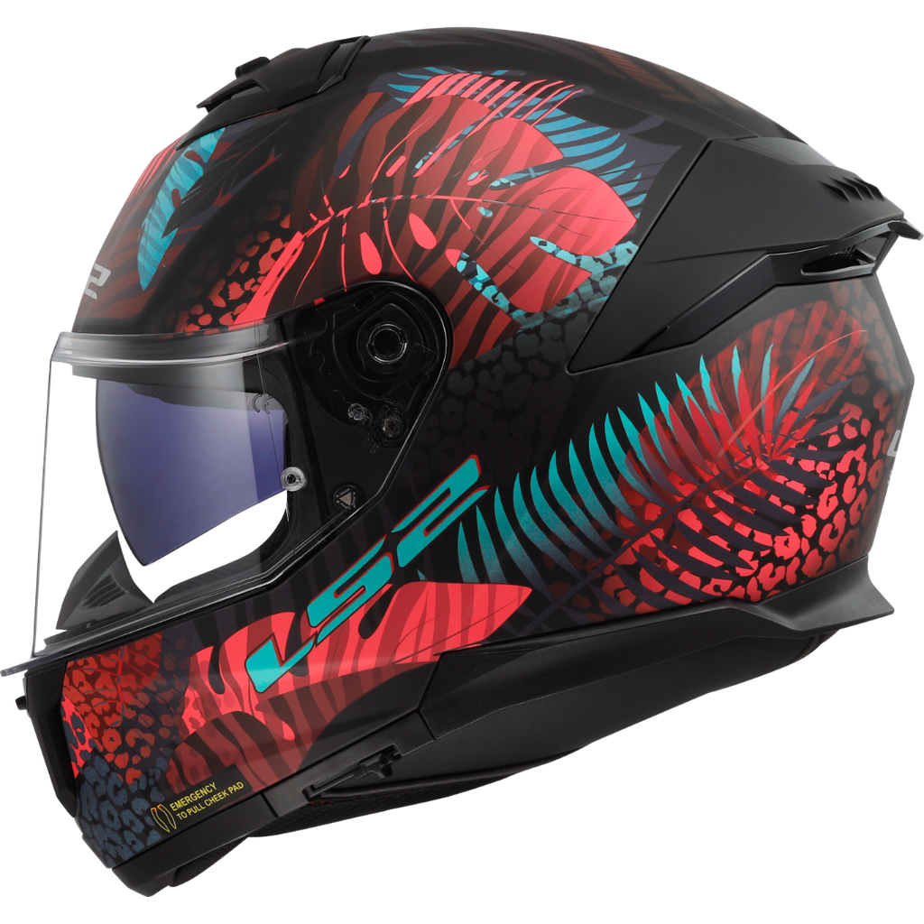[168082245XS] LS2 FF808 STREAM II JUNGLE M.BLACK BLUE-06 Rosa (XS)
