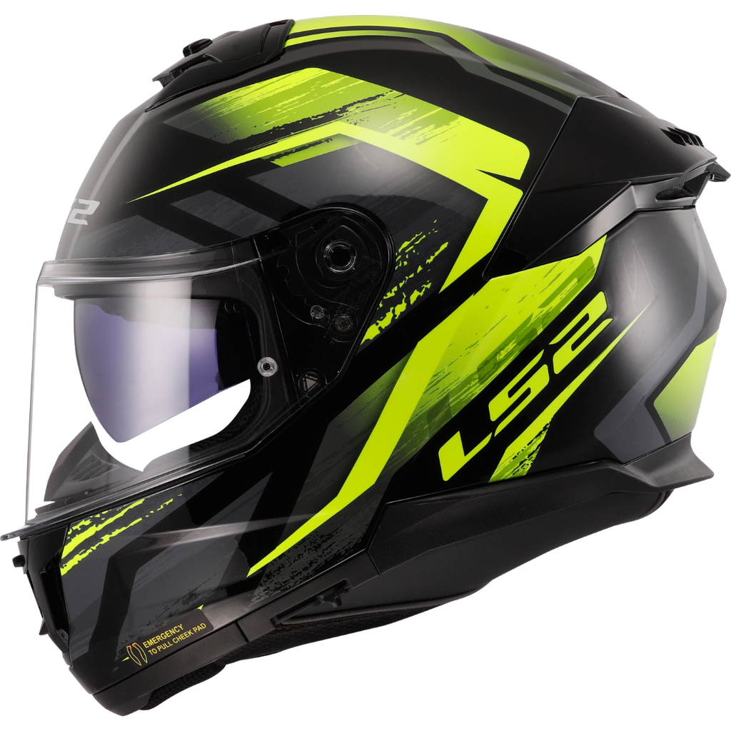 LS2 FF808 STREAM II FURY H-V YELLOW-06 Negro