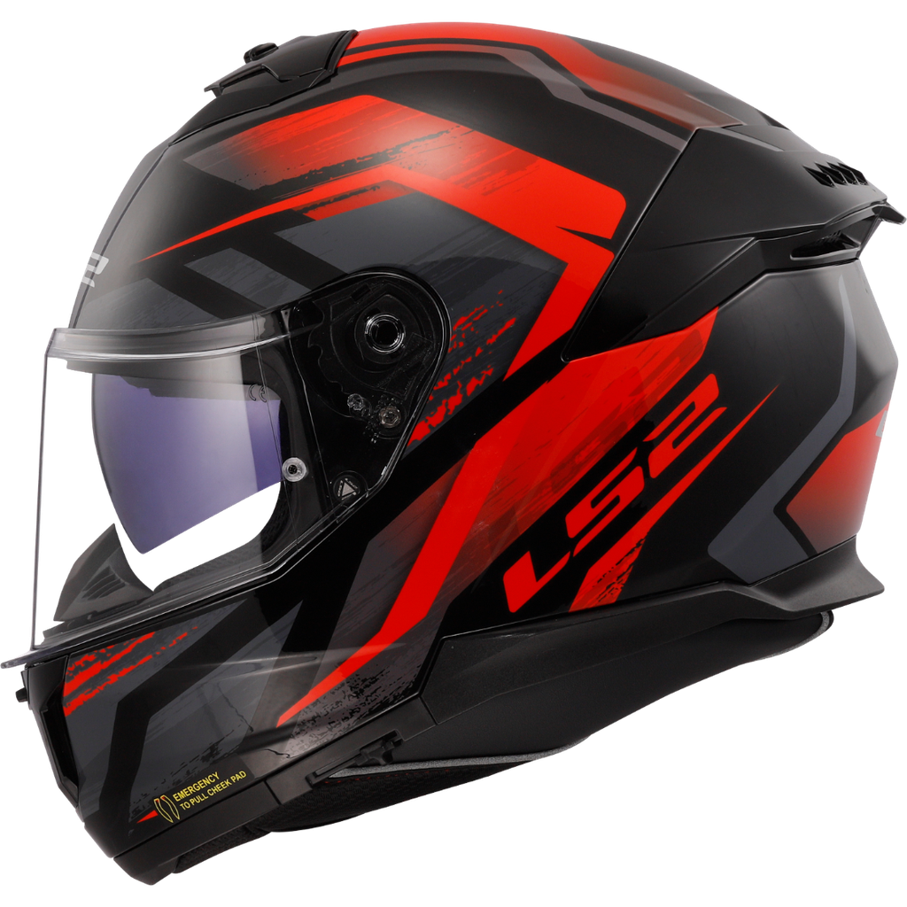 LS2 FF808 STREAM II FURY RED-06 Negro