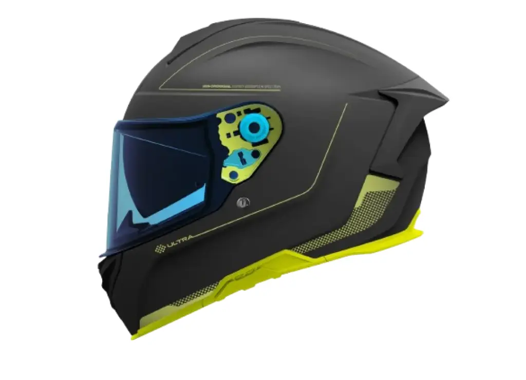 Casco integral Unik Ultra DV Microdot negro y amarillo (XS)