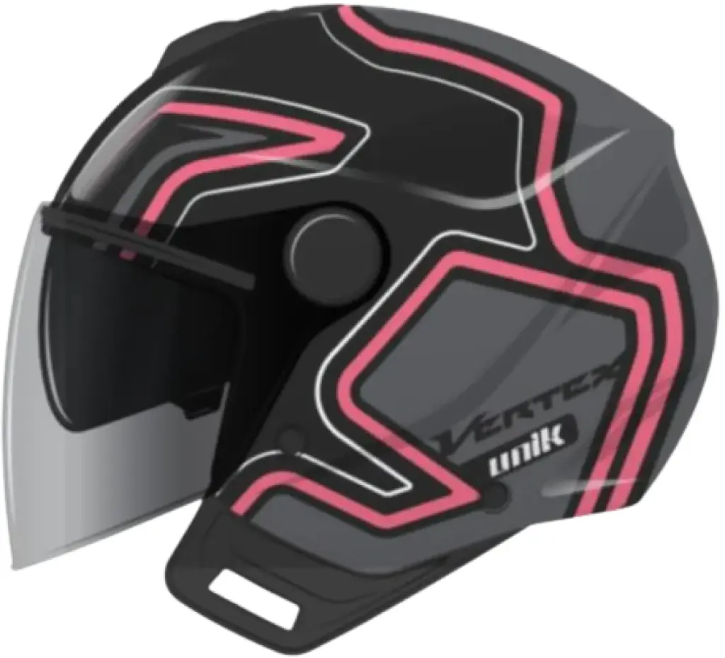 Casco Jet Unik Vertex DV con gafa circuit pink
