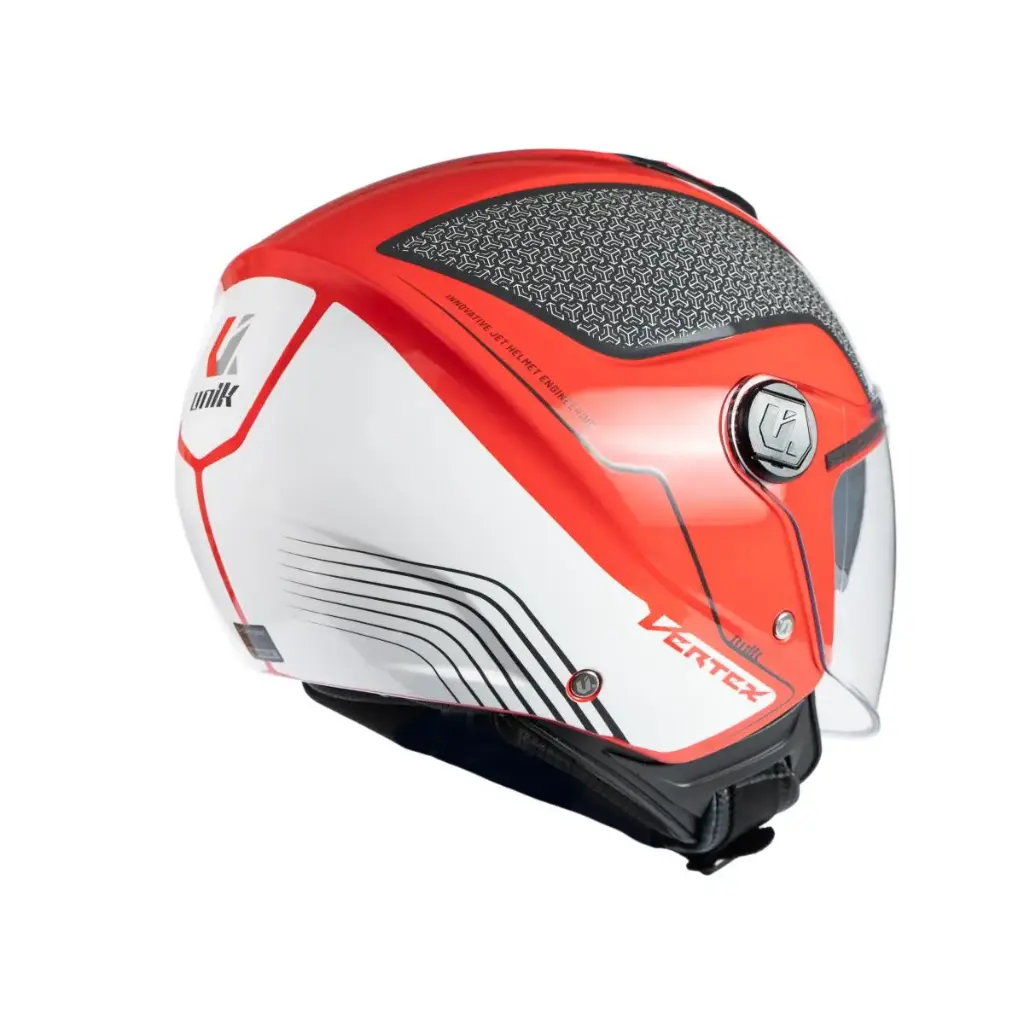 Casco Jet Unik Vertex Proton rojo y blanco