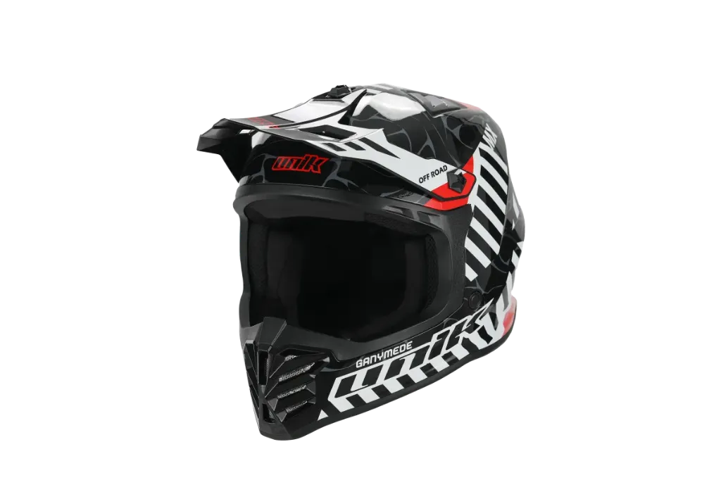 Casco Cross Unik infantil Ganymede U-27 negro y blanco