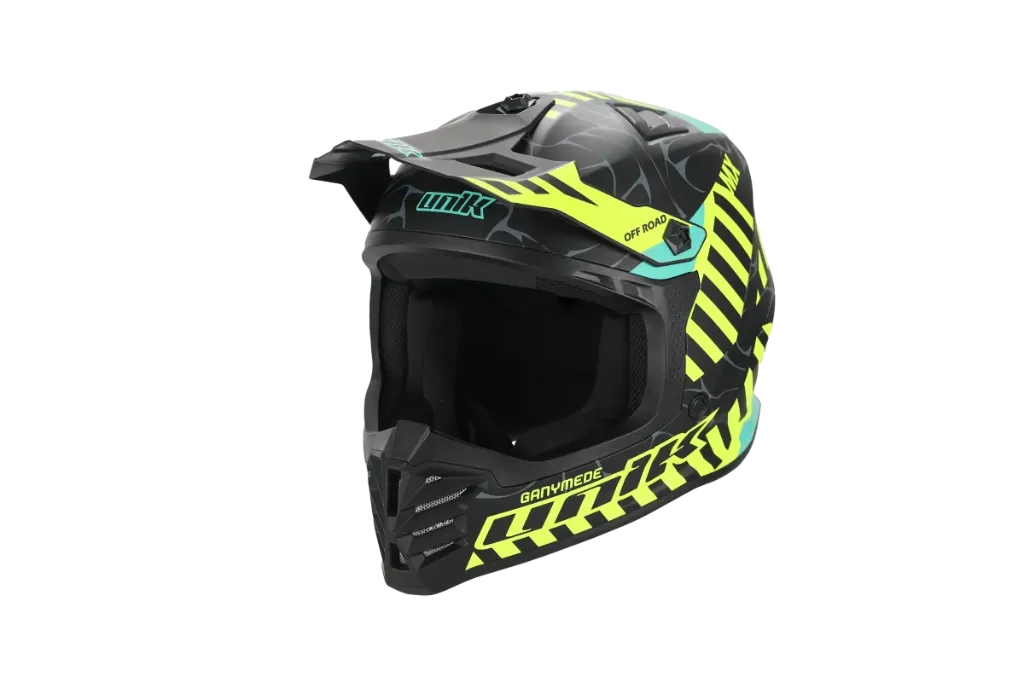 Casco Cross Unik infantil Ganymede U-26 negro y amarillo