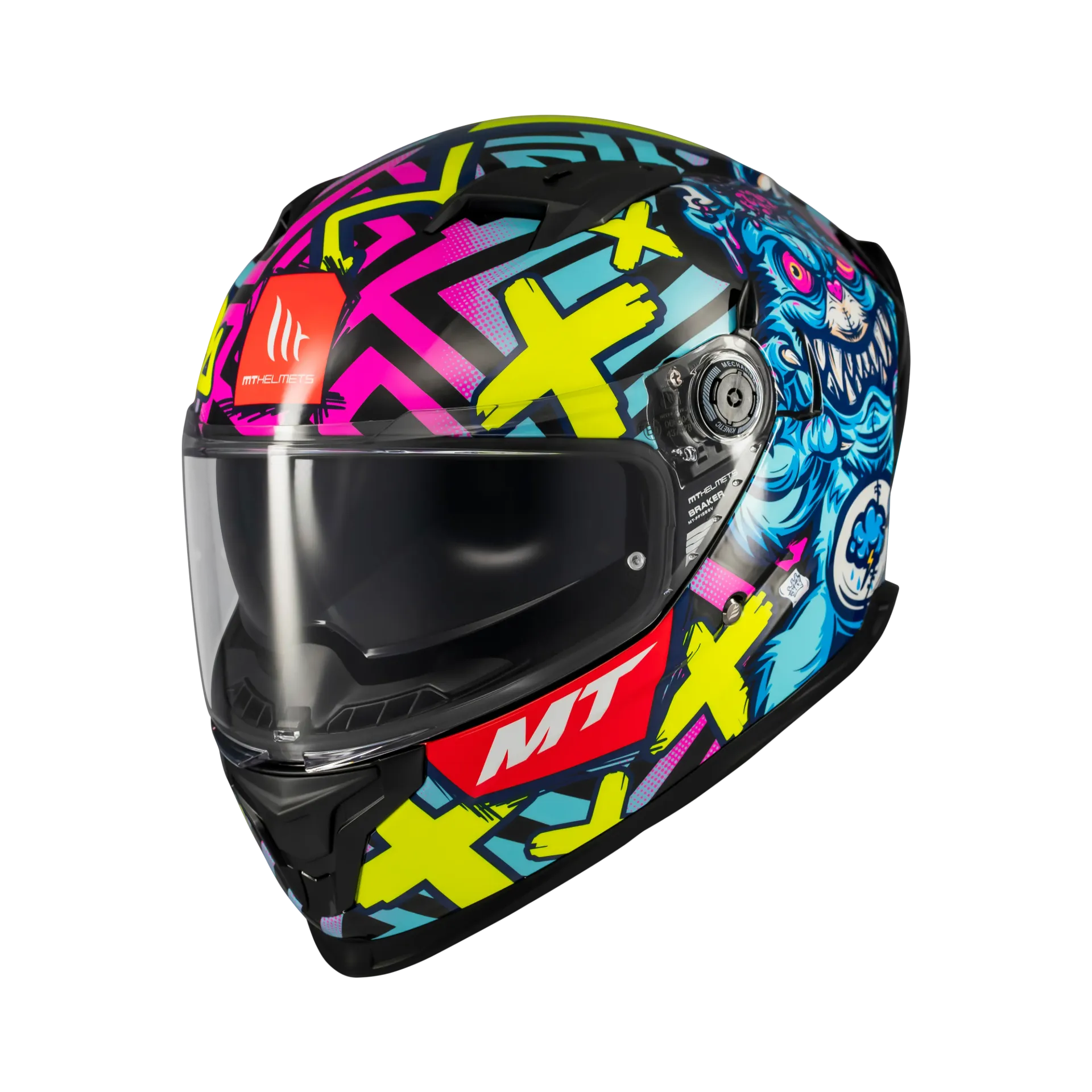 Casco Integral MT BRAKER SV Crazy Teddy B7 brillo