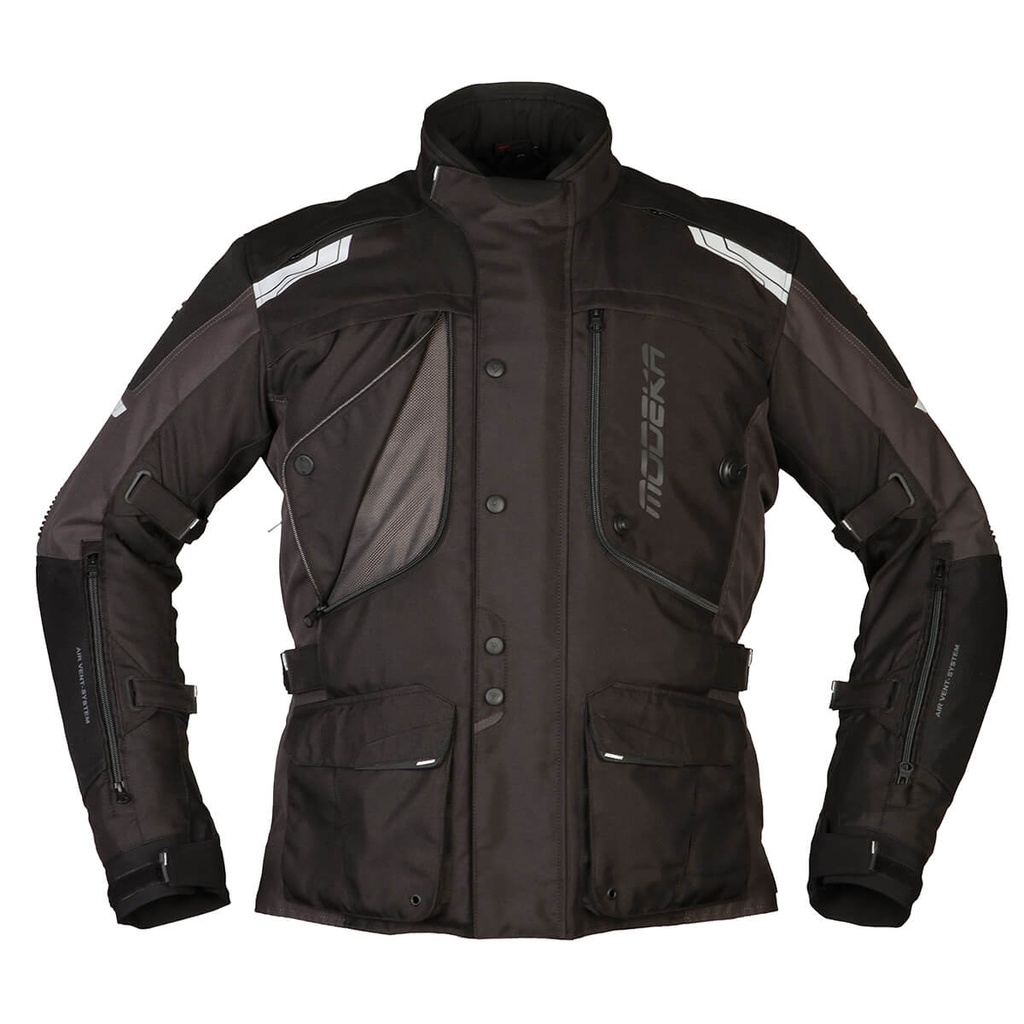 [084200 398 XS] Modeka Chaqueta Aeris Negro/Gris Oscuro (XS)