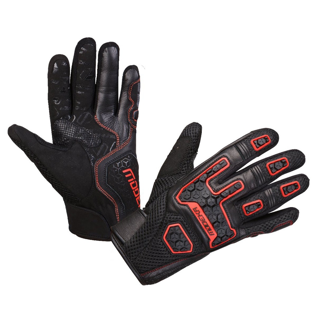 Modeka Guantes Dracon Negro/Rojo