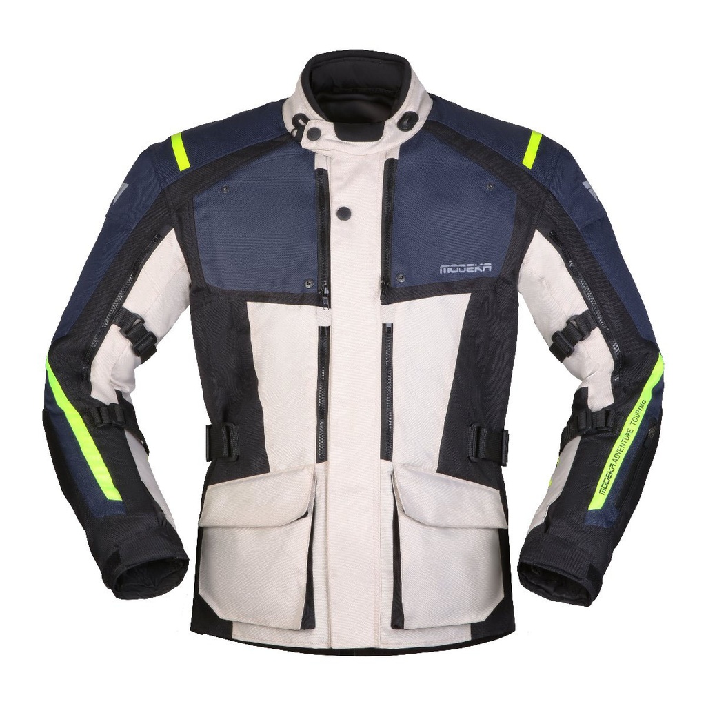 Modeka Chaqueta Varus Gris Claro/Azul