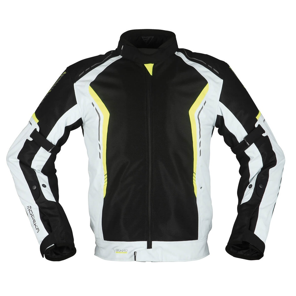 Modeka Chaqueta Khao Air Negro/Gris Claro/Amarillo