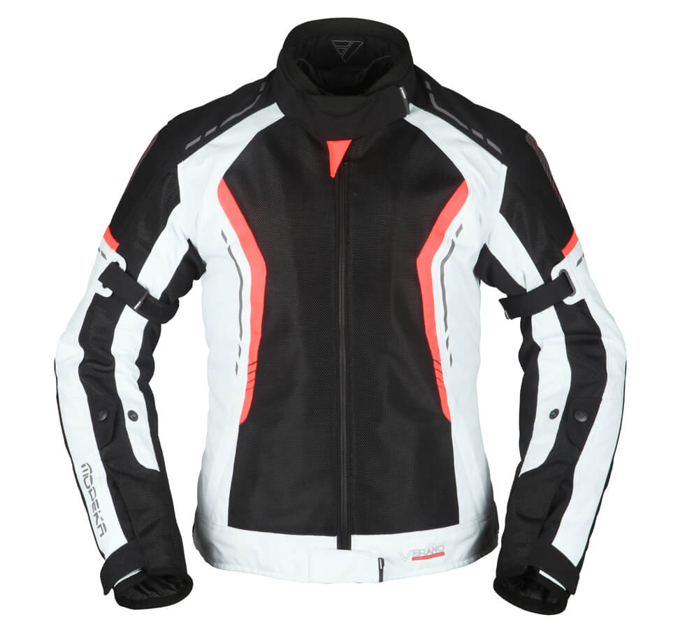 Modeka Chaqueta Khao Air Lady Negro/Gris Claro/Rojo
