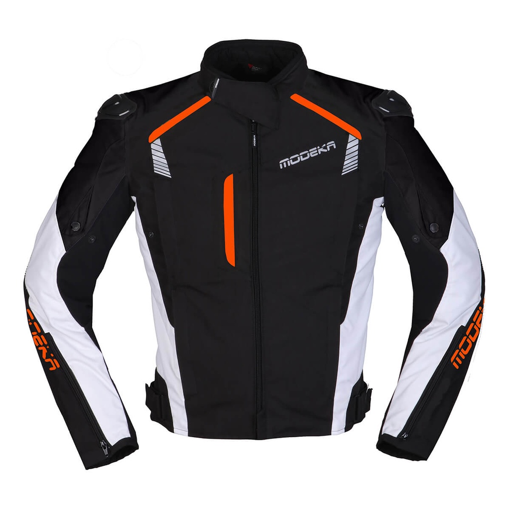 [084490 442 XS] Modeka Chaqueta Lineos Negro/Blanco/Naranja (XS)