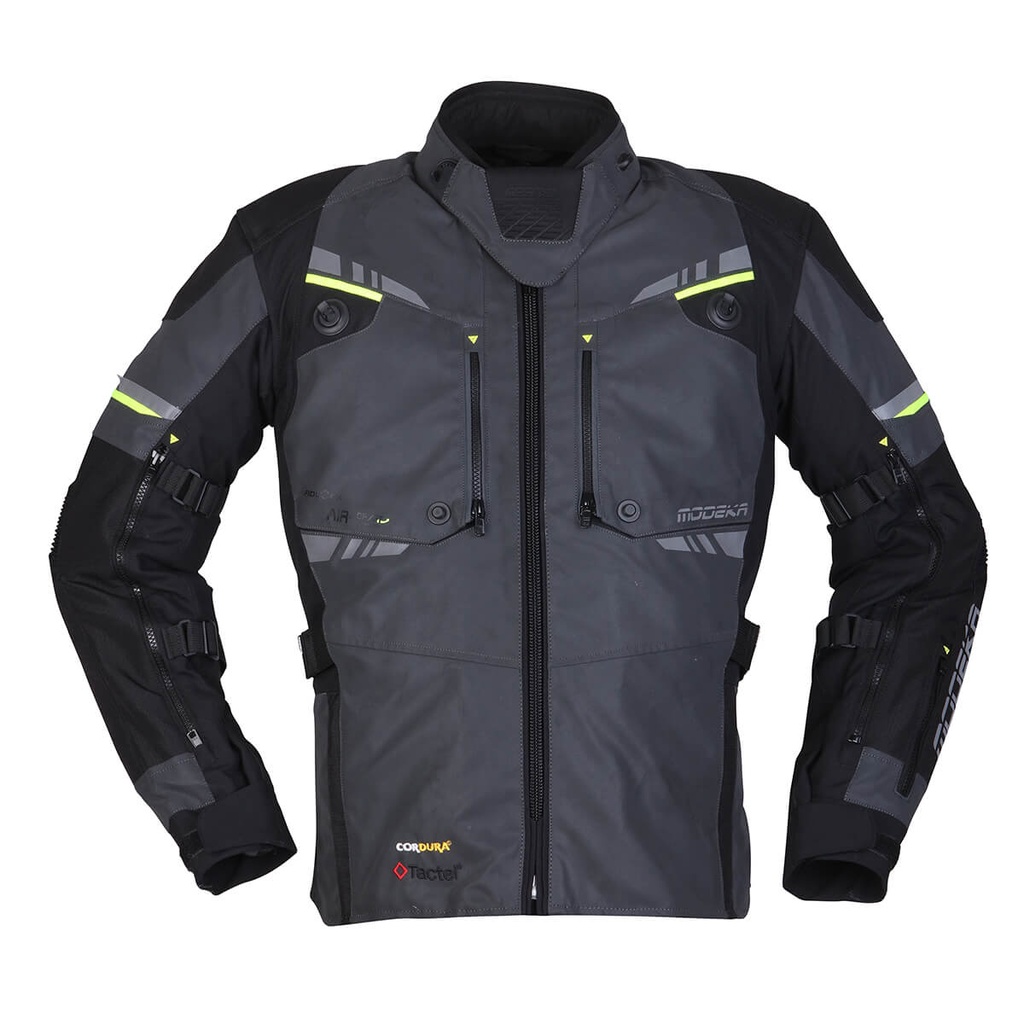 Modeka Chaqueta Taran Flash Bw/Dk.Gris/Amarillo