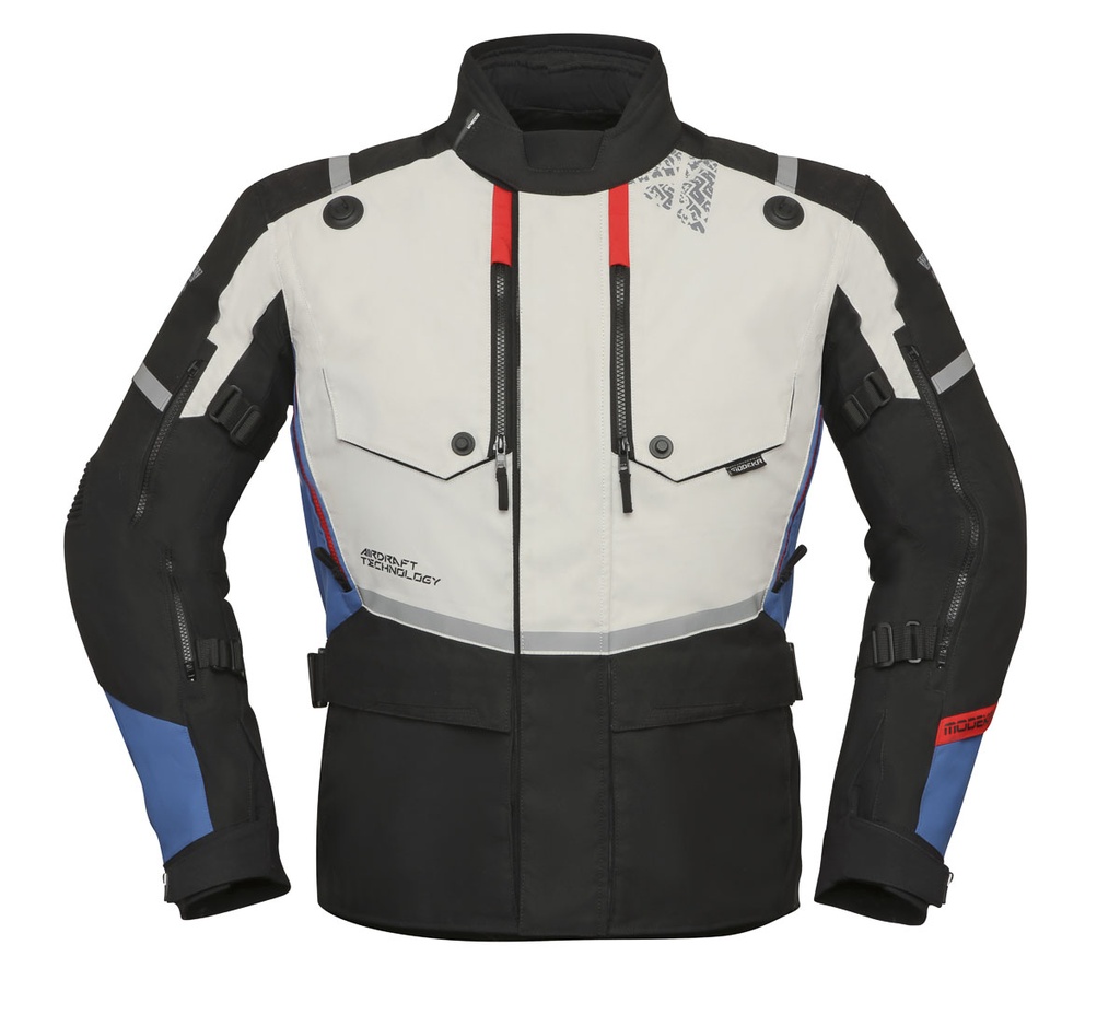 Chaqueta Modeka Trohn Gris Claro/Azul