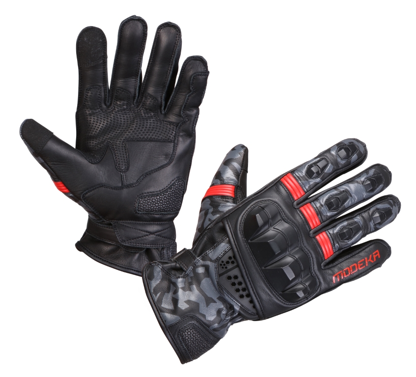 [074365 401 8] Modeka Guantes Valyant Negro/Rojo (8)