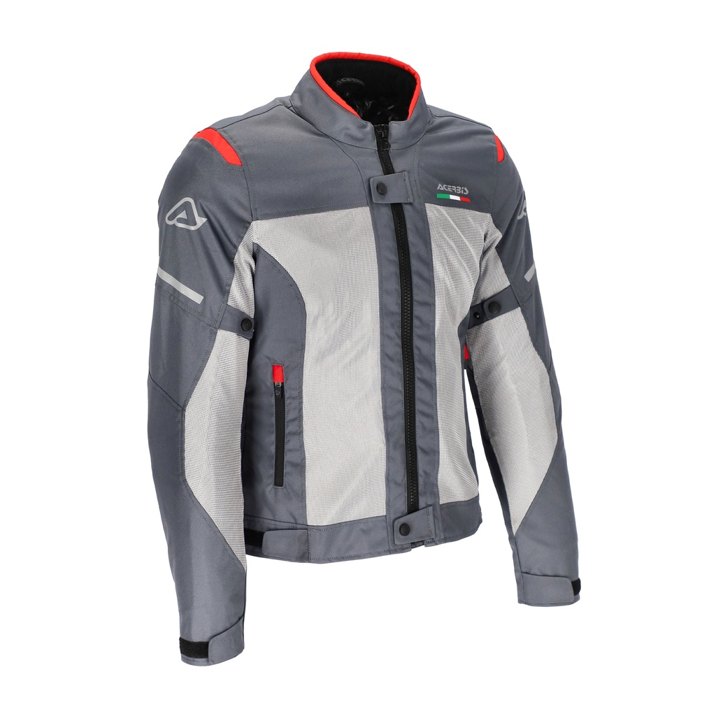 [24.605.295.061] Chaqueta Acerbis ON ROAD RUBY Mujer Gris/Rojo (XS)