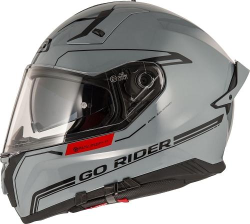 [150337A417 XS] Casco Integral NZI Go Rider Stream Duo Solid Nouveau Nardo Gris (XS)