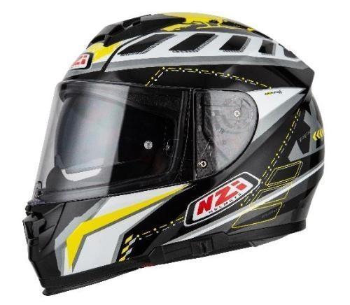 Casco Integral NZI Eurus 2 Project Negro y Blanco y Amarillo Mate