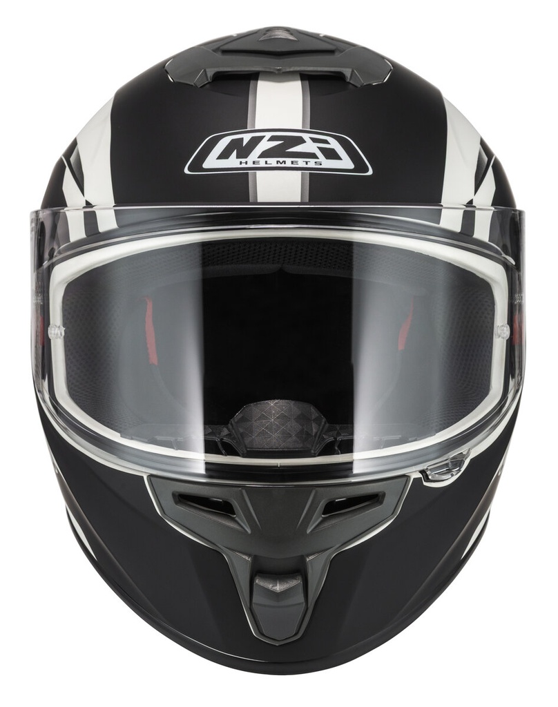 [150374A002V2 XS] Casco Integral NZI Trendy 3 Stream Elegance Blanco y Negro y Tinted S Mate Visor Transparente Y Tintado (XS)