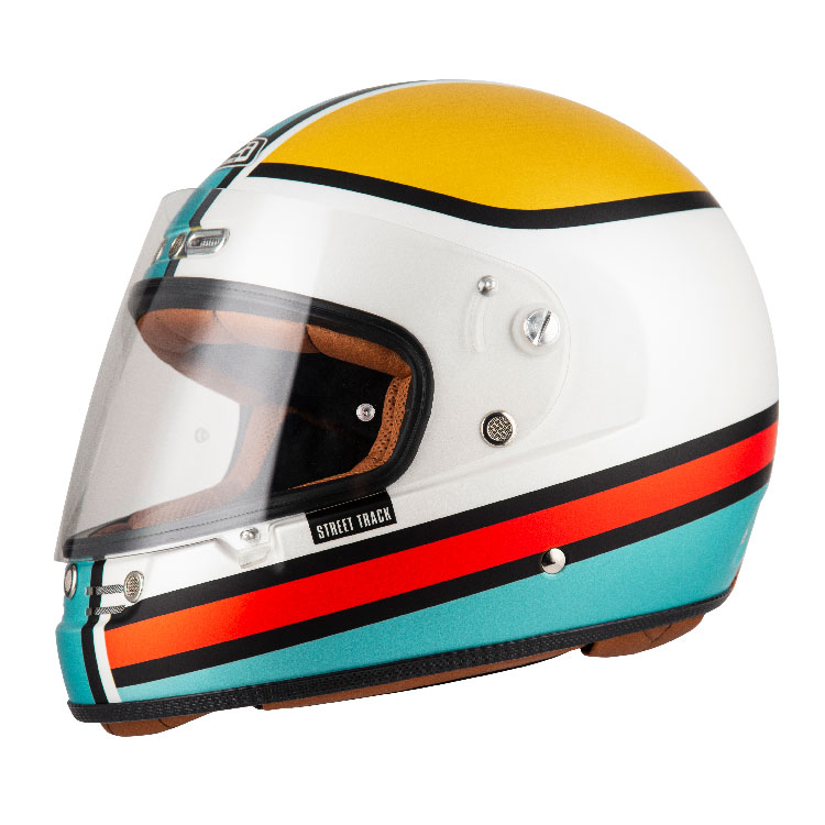 [050401AS89 XS] Casco Integral NZI Street Track 4 Outline Blanco y Azul Mate (XS)