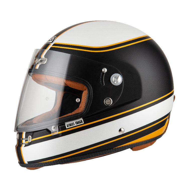 Casco Integral NZI Street Track 4 Outline Negro y Naranja Mate