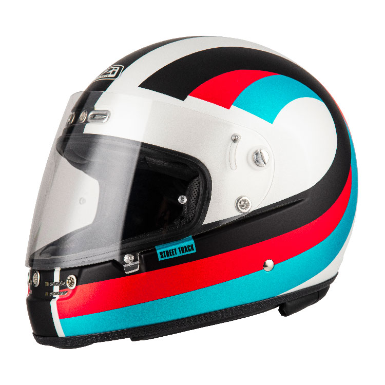 Casco Integral NZI Street Track 4 Waves Blanco y Negro Mate