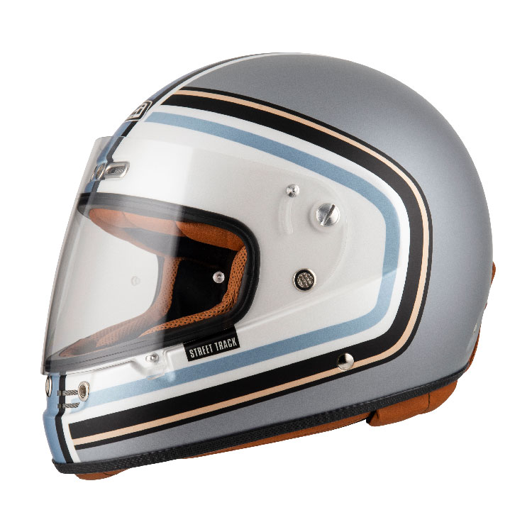 Casco Integral NZI Street Track 4 Sputnik Plata y Azul Mate
