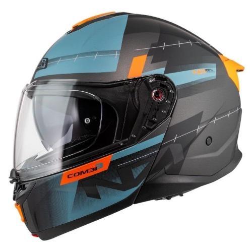 Casco Modular NZI Combi 3 Duo Metric Antracita y Azul Mate