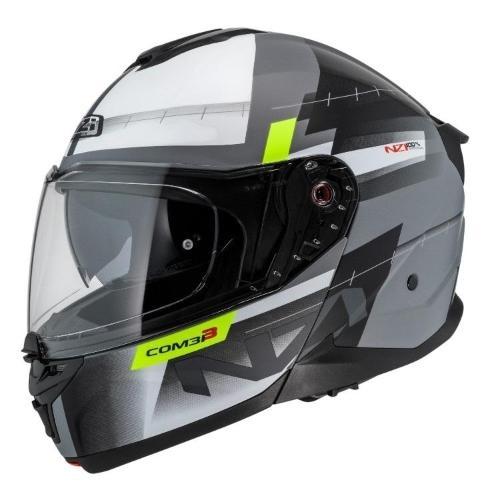 Casco Modular NZI Combi 3 Duo Metric Nardo Gris y Blanco Mate