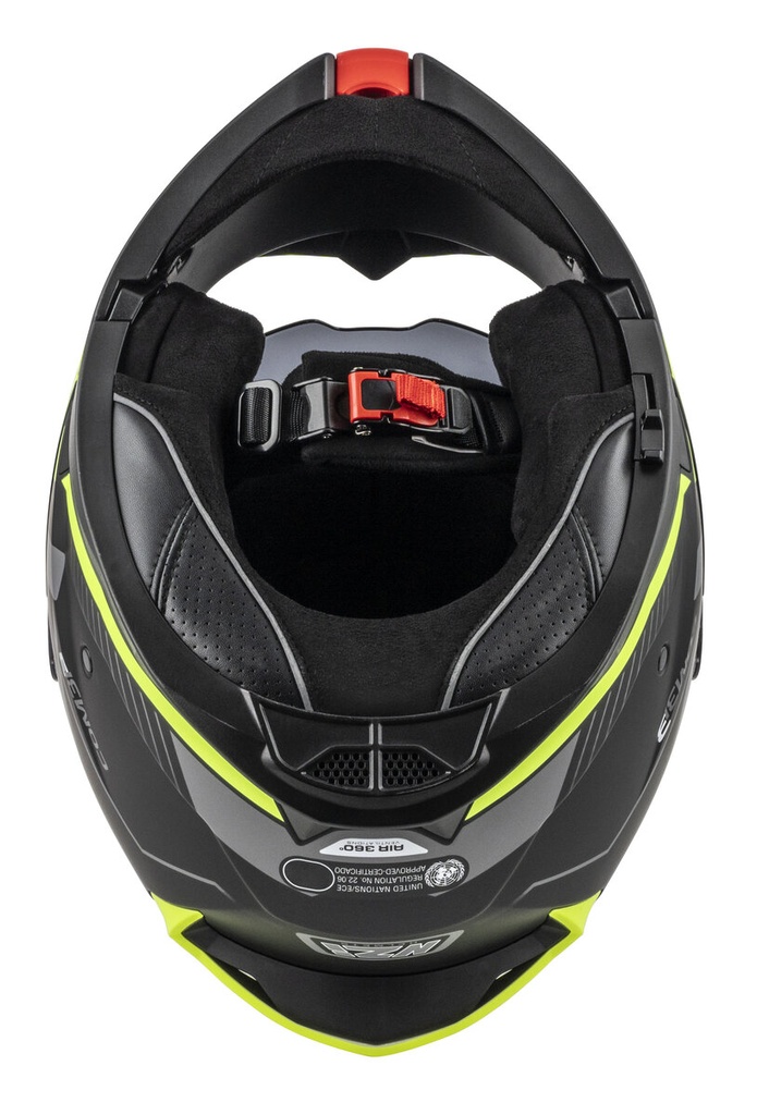 Casco Modular NZI Combi 3 Duo Orbe Negro y Antracita y Amarillo Mate
