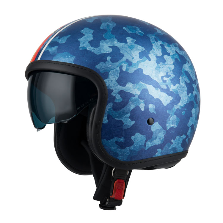 [050406AS17 XS] Casco Jet NZI Rolling 4 Sun Mimetize Azul Mate (XS)