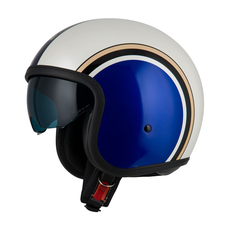 Casco Jet NZI Rolling 4 Sun Diana Azul pearl Blanco