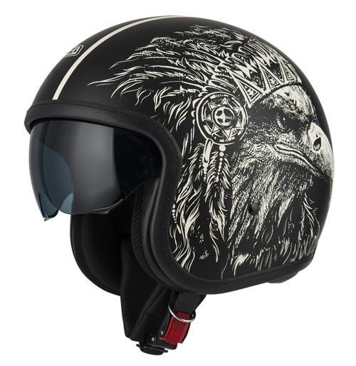 Casco Jet NZI Rolling 4 Sun Boss Hueso Mate