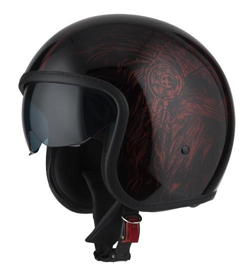 Casco Jet NZI Rolling 4 Sun Boss Burgundy