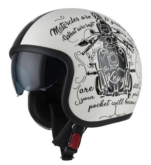 Casco Jet NZI Rolling 4 Sun Tank Hueso