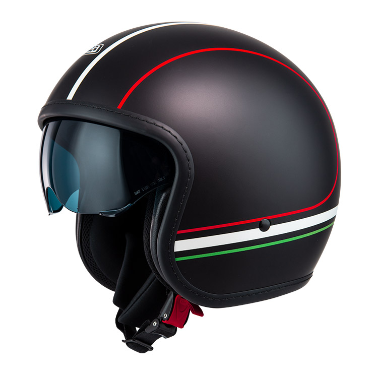 Casco Jet NZI Rolling 4 Sun Forza Italia Negro Mate