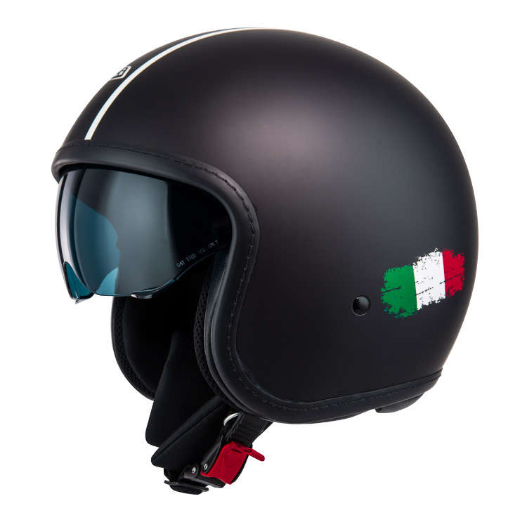 Casco Jet NZI Rolling 4 Sun Flusso Negro Mate