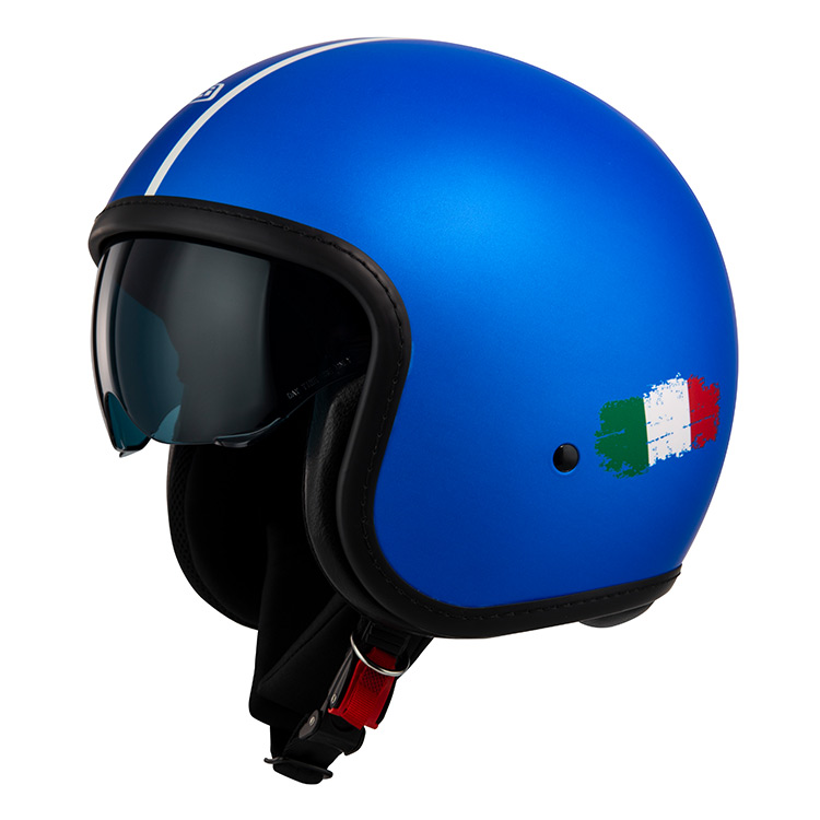 [050406AR35 XS] Casco Jet NZI Rolling 4 Sun Flusso Azul Mate (XS)
