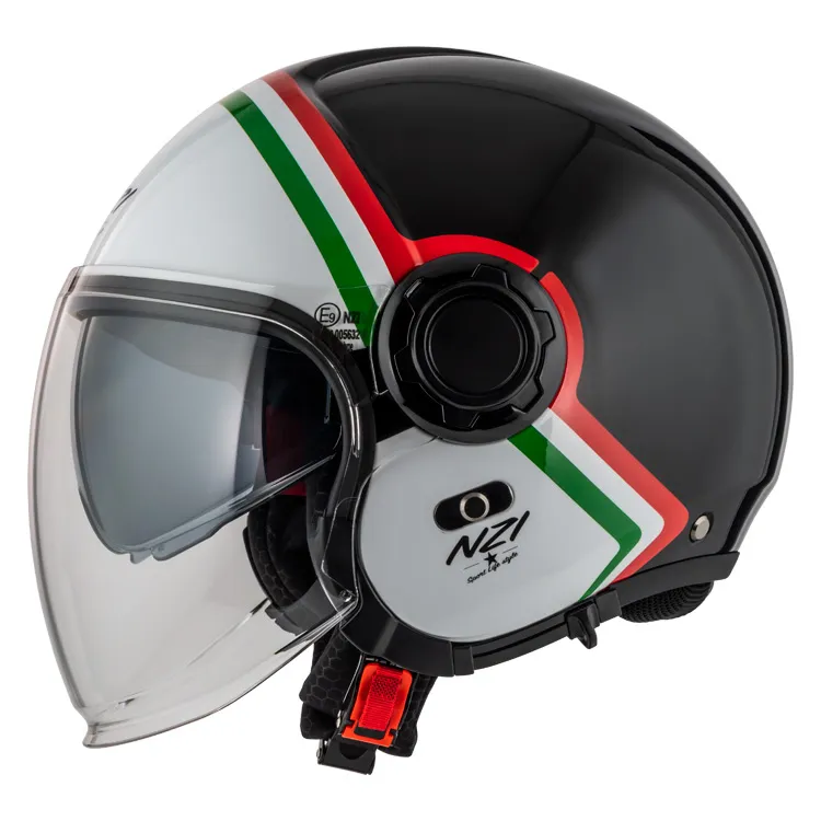 [150345B053 XS] Casco Jet NZI Ringway 2 Duo Skyline Negro Blanco Italy (XS)