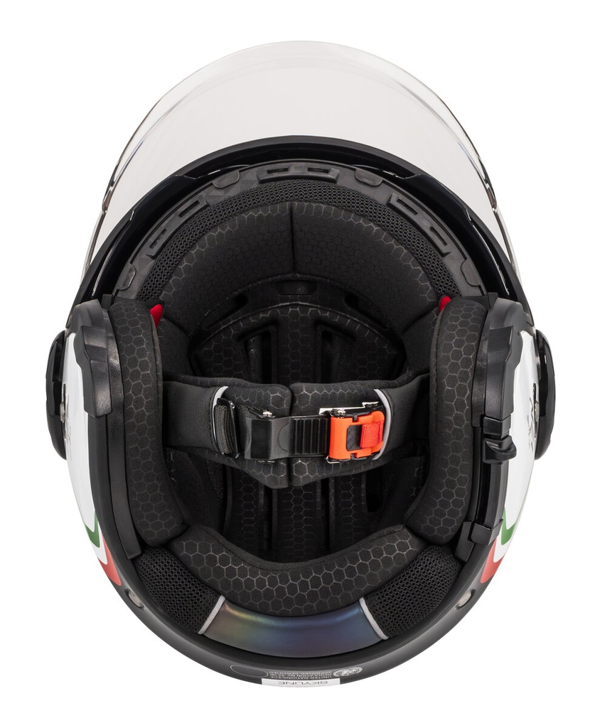 Casco Jet NZI Ringway 2 Duo Skyline Negro y Blanco Italy