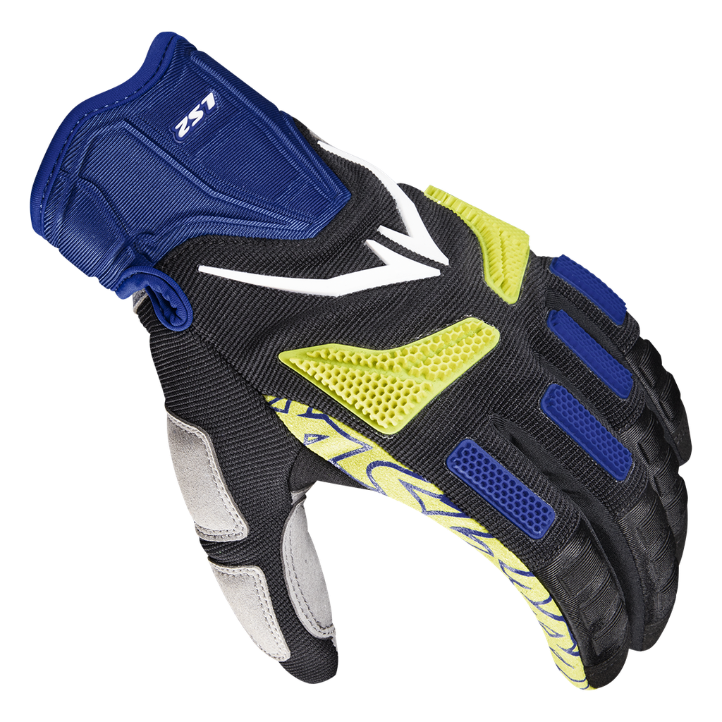 LS2 RAVIN MAN GLOVES BLUE H-V YELLOW