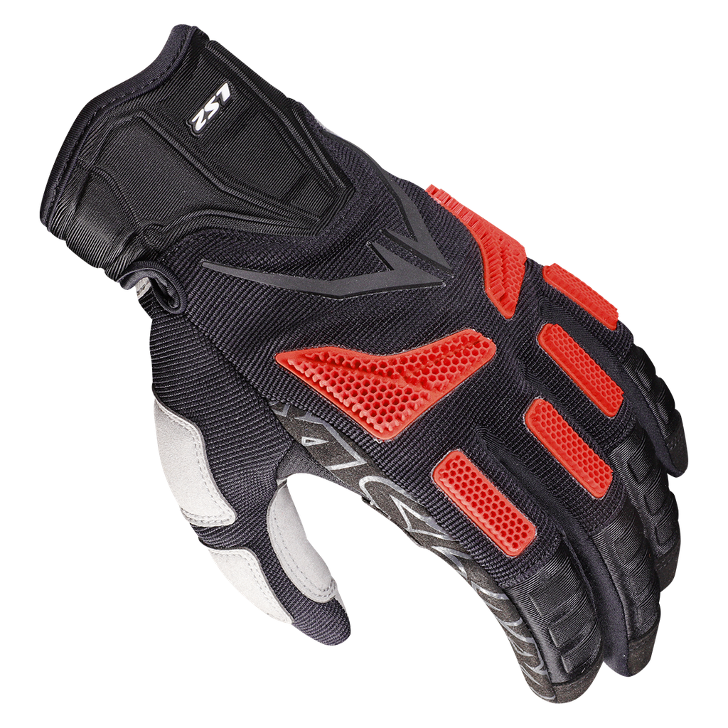 LS2 RAVIN MAN GLOVES BLACK RED