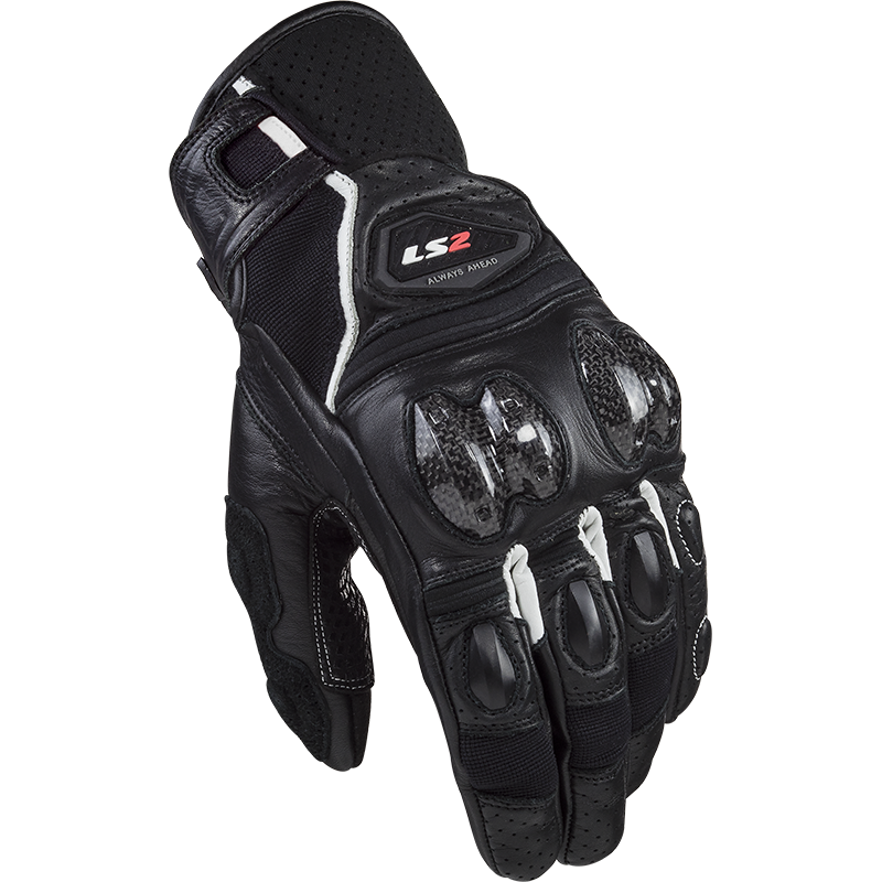 Guantes Moto LS2 Spark 2 Leather Hombre Negro Blanco