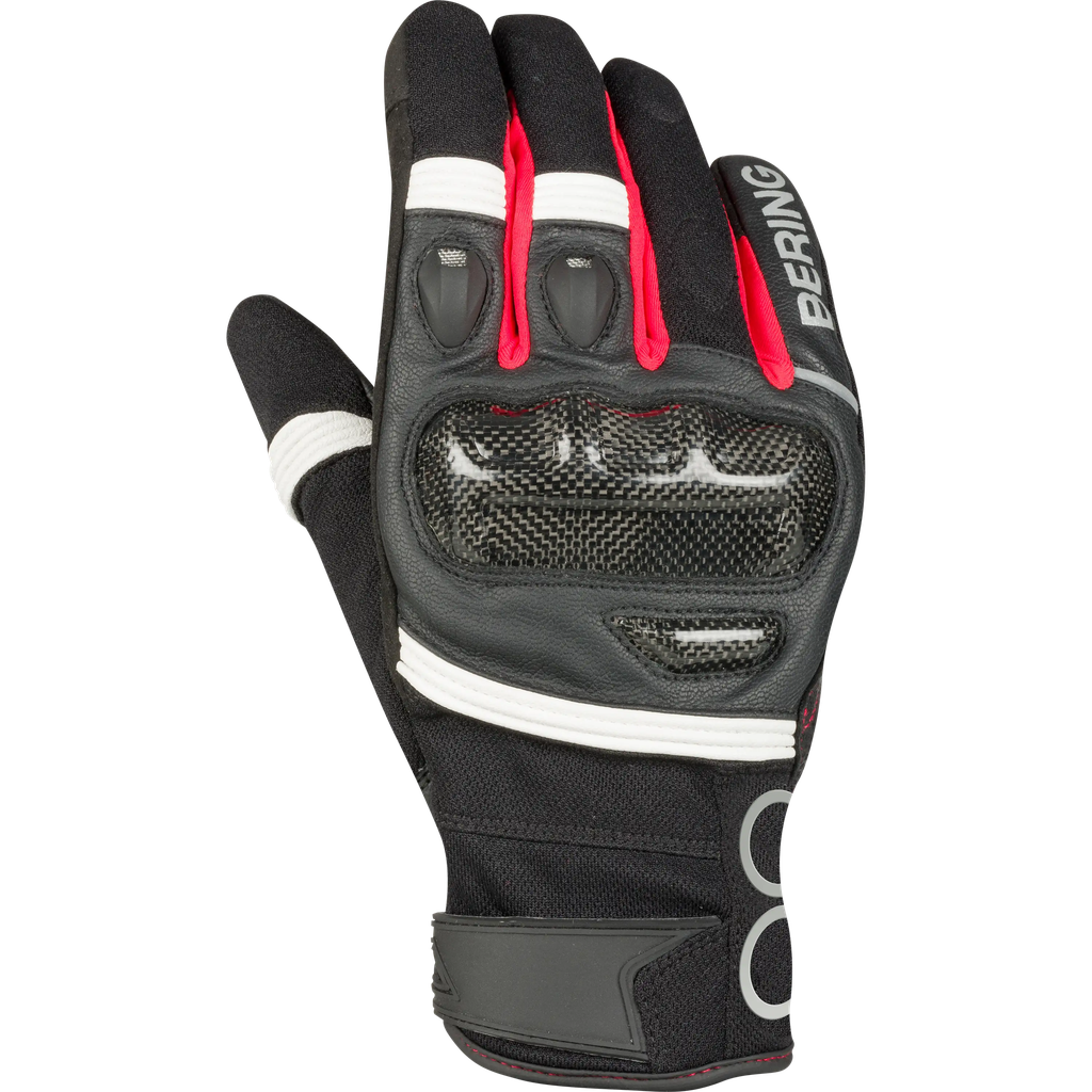 [BGE721T10] Guantes Bering Raid Negro/Blanco/Rojo (T10)