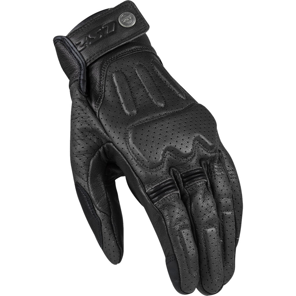 [70040S0165S] LS2 RUST MAN GLOVES BLACK LEATHER (S)