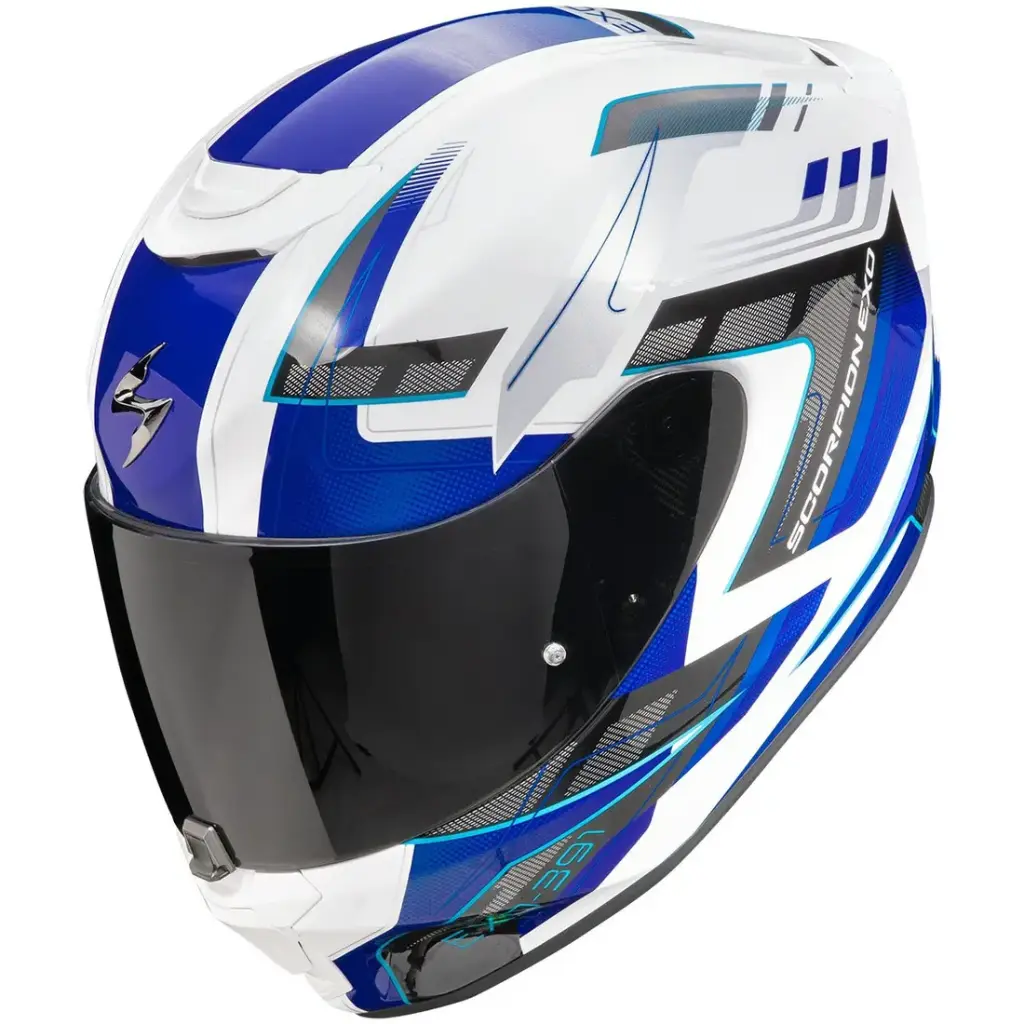Casco Scorpion Integral Exo-391 Captor Blanco-Azul