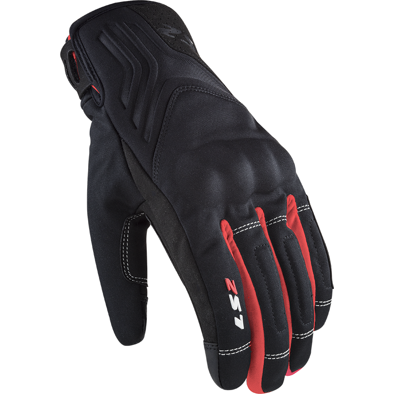 [70021W0132S] LS2 JET 2 MAN GLOVES BLACK RED (S)