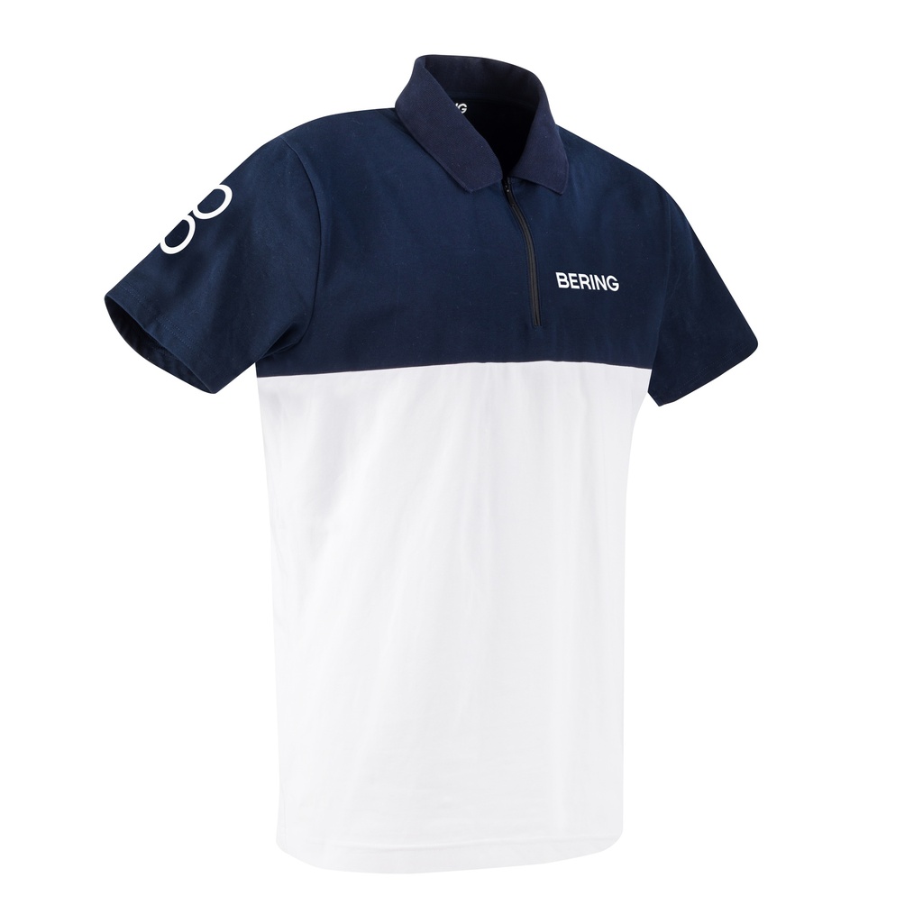 [BST052S] Polo Bering Bering 2023 For Men Blanco/Azul Marino (S)