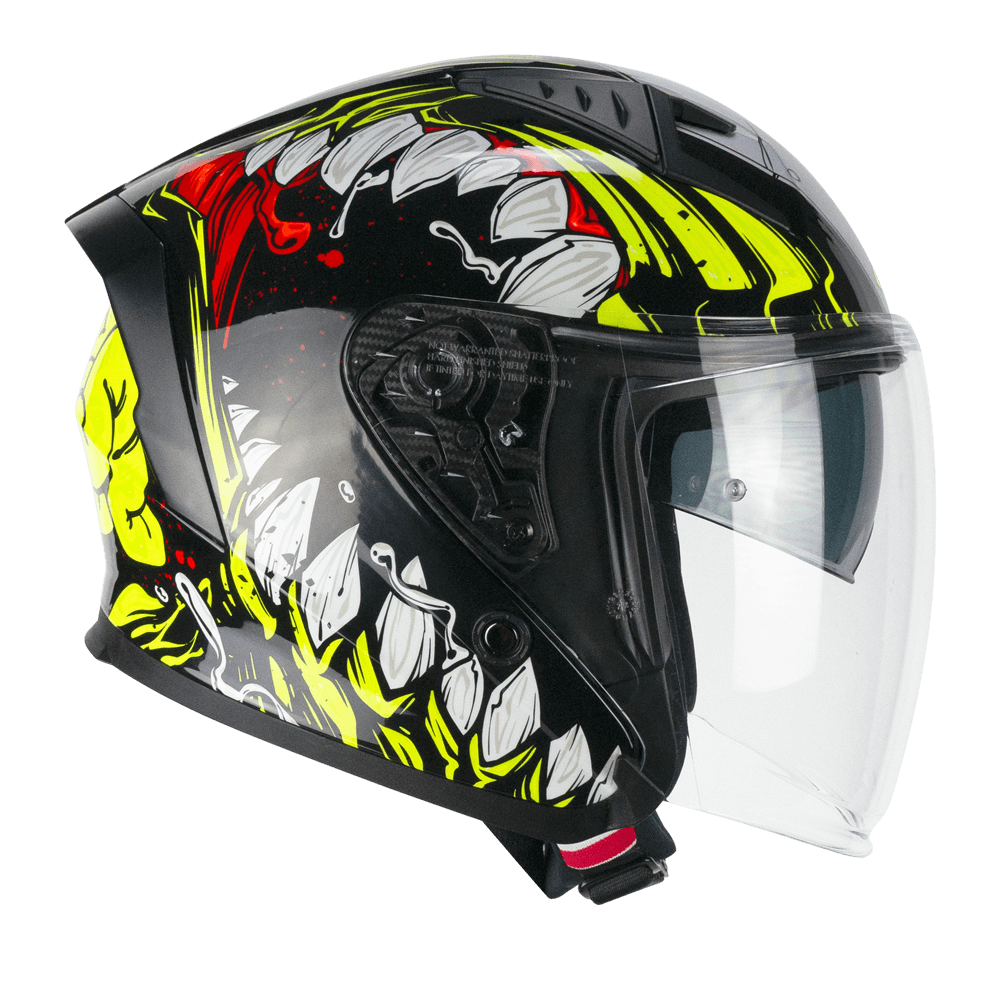 Casco jet CGM 127X DEEP FREAKER Negro Amarillo fluo